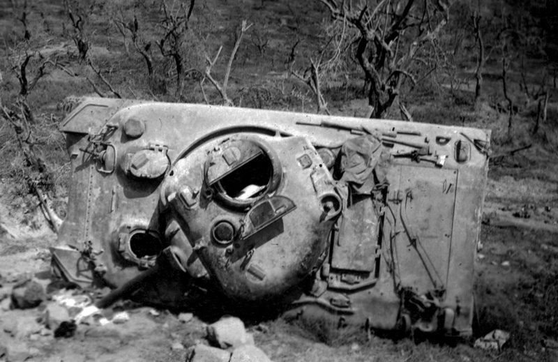 Destroyed Sherman Tank